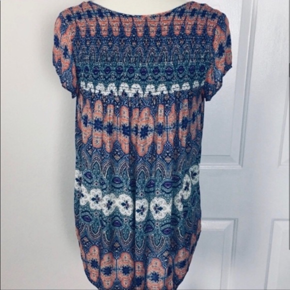 Lucky Brand Boho Blouse Blue Size XS - Picture 5 of 5